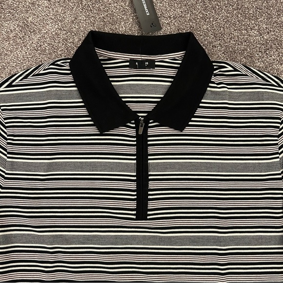 Express Men's Striped Perfect Pima Cotton Pique Polo Size M Tall 1/4 Zip NWT $64 - Picture 5 of 16